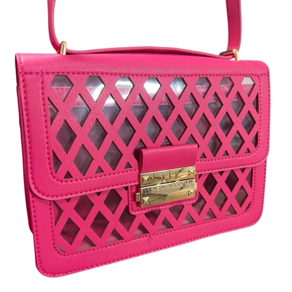 NICOLE MILLER NEW YORK Pink Crossbody Bag Adjustable Straps Barbiecore Casual - Picture 2 of 8